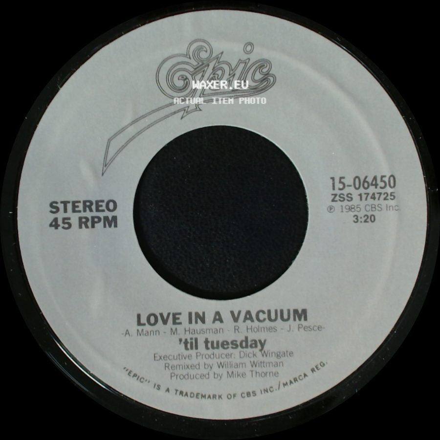 'til Tuesday - Voices Carry / Love In A Vacuum side B