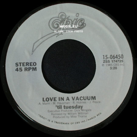 'til Tuesday - Voices Carry / Love In A Vacuum side B