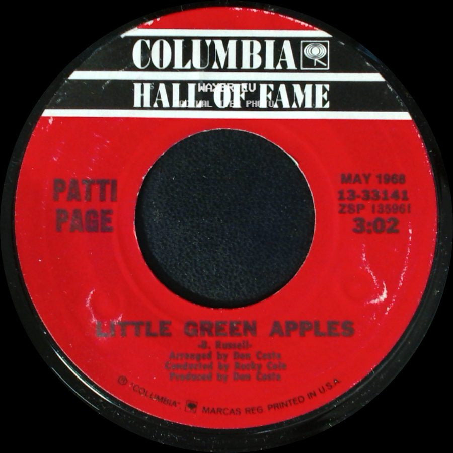 Patti Page - Gentle On My Mind / Little Green Apples side B
