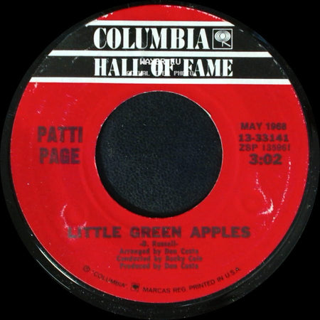 Patti Page - Gentle On My Mind / Little Green Apples side B