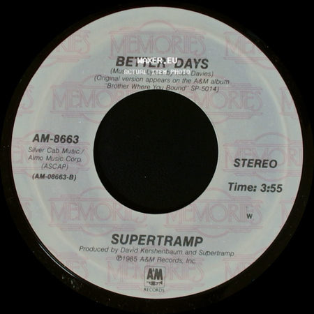 Supertramp - Better Days / Cannonball side A