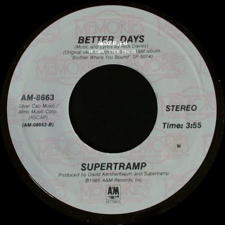 Supertramp - Cannonball / Better Days side B