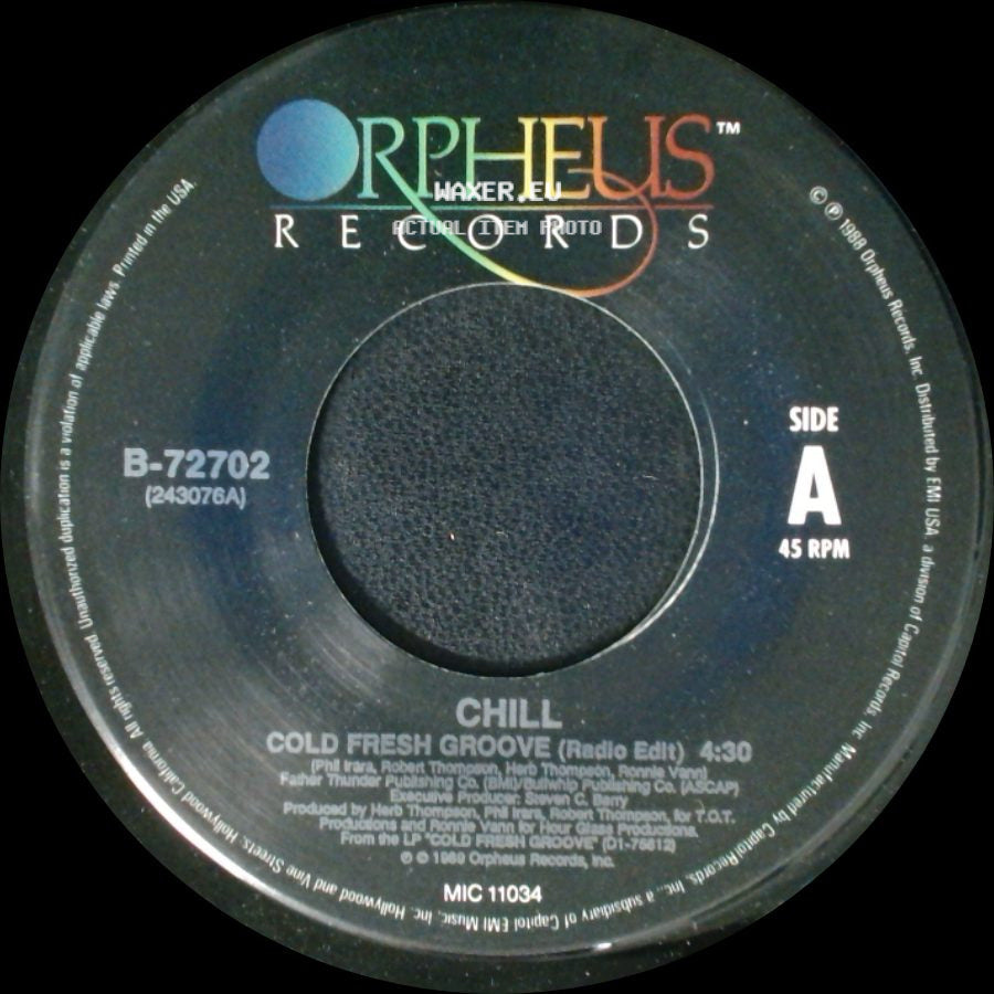 Chill - Cold Fresh Groove (Radio Edit) / Cold Fresh Groove (Underground Radio Mix) side A