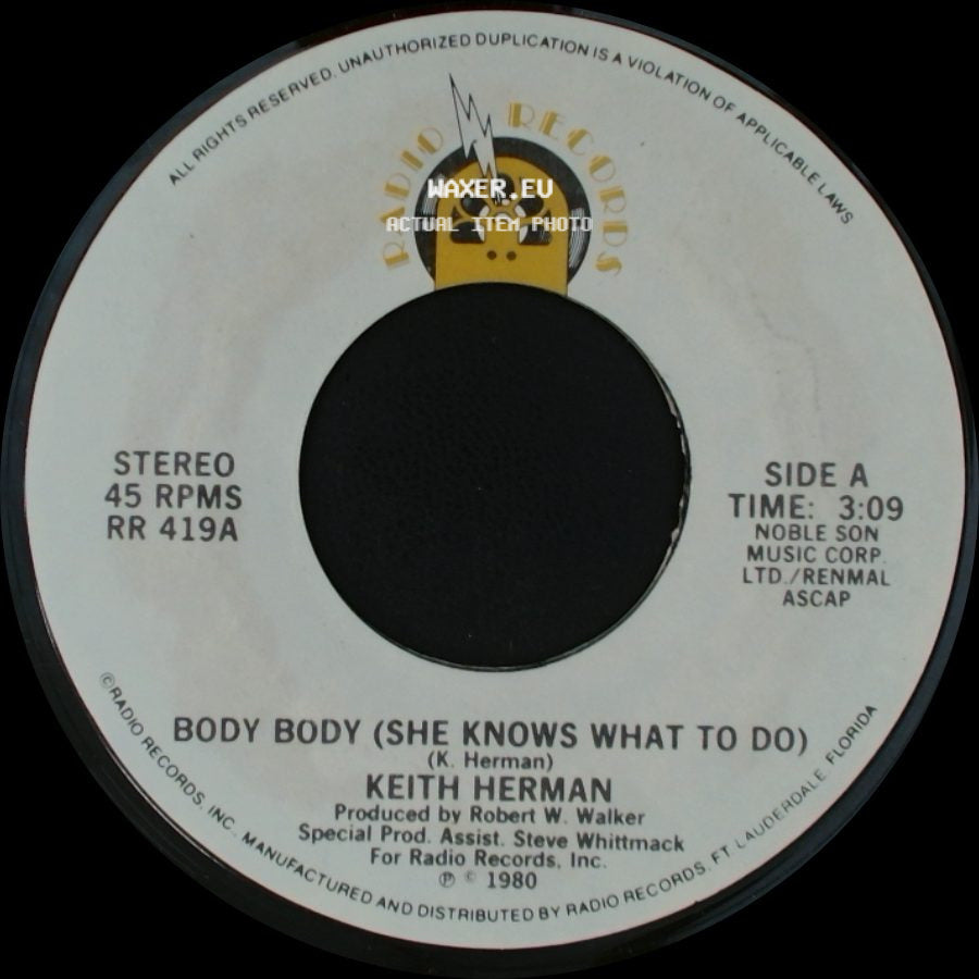 Keith Herman - Body Body (She Knows What To Do) / The Next Song Is... side A