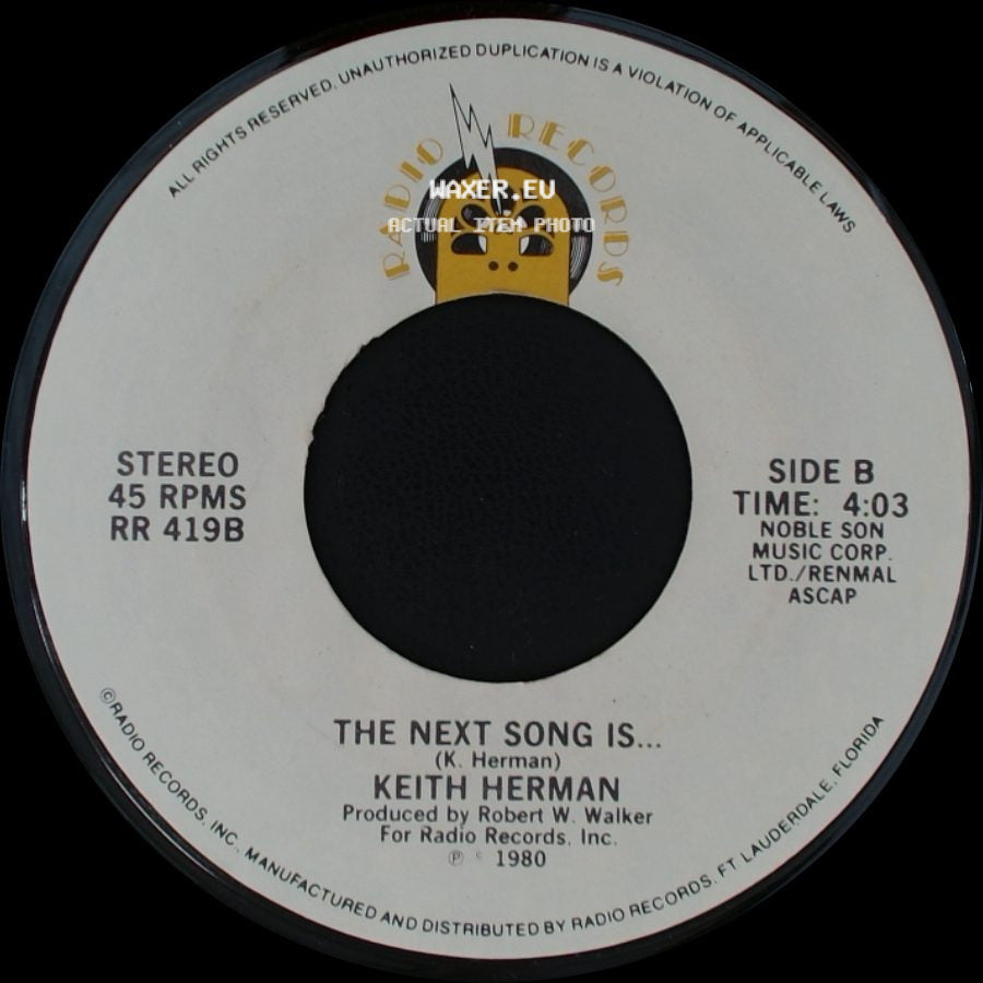 Keith Herman - Body Body (She Knows What To Do) / The Next Song Is... side B