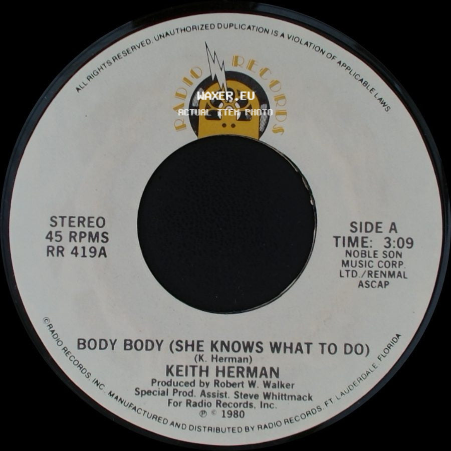 Keith Herman - Body Body (She Knows What To Do) / The Next Song Is... side A