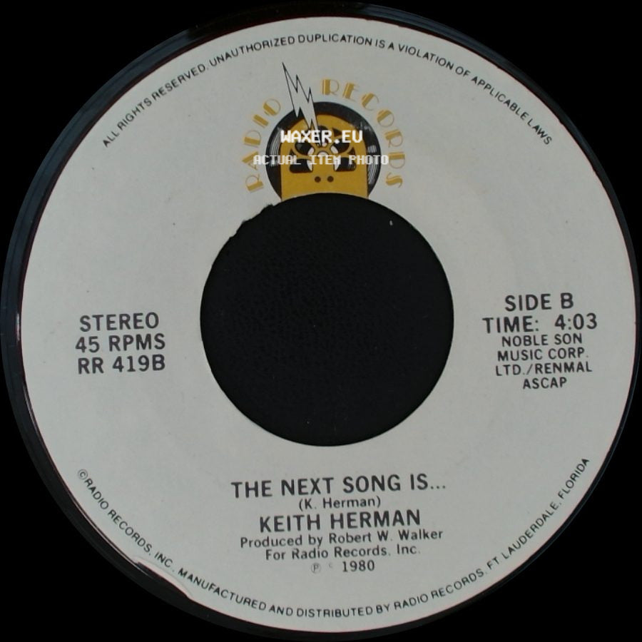 Keith Herman - Body Body (She Knows What To Do) / The Next Song Is... side B