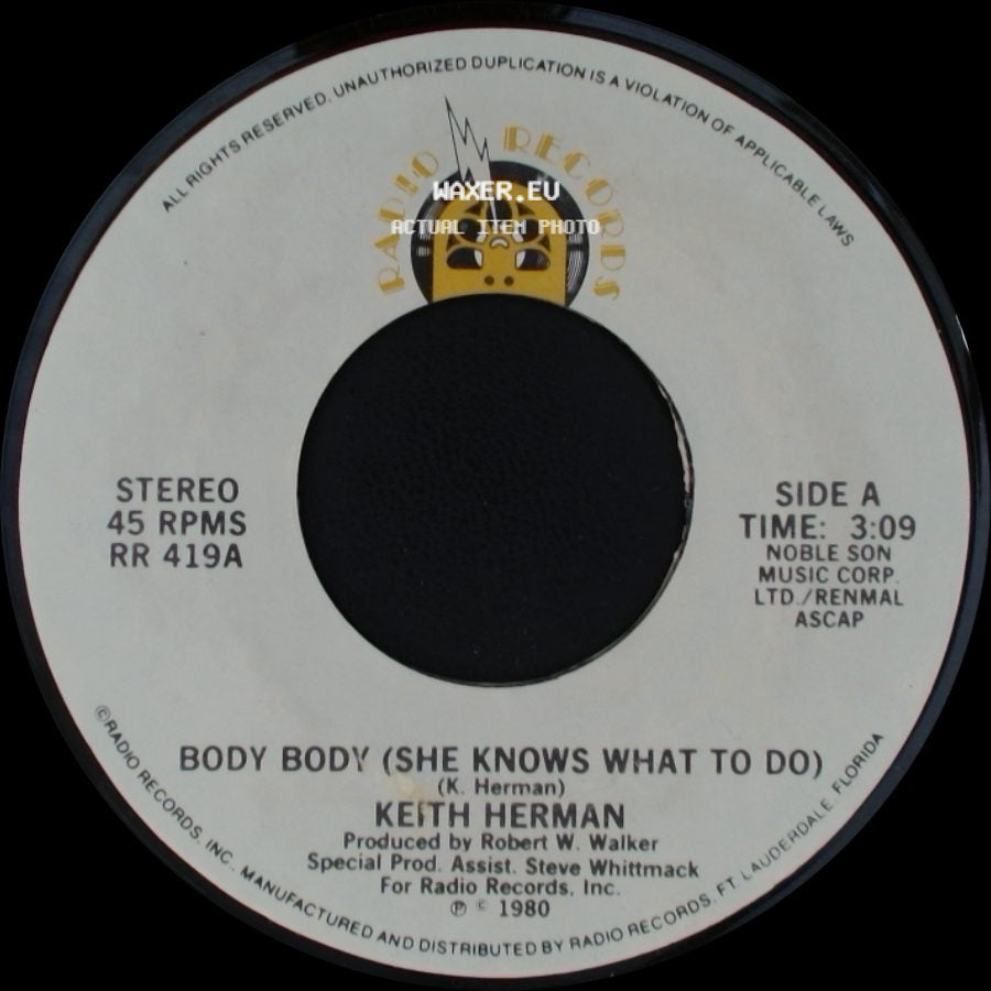 Keith Herman - Body Body (She Knows What To Do) / The Next Song Is... side A