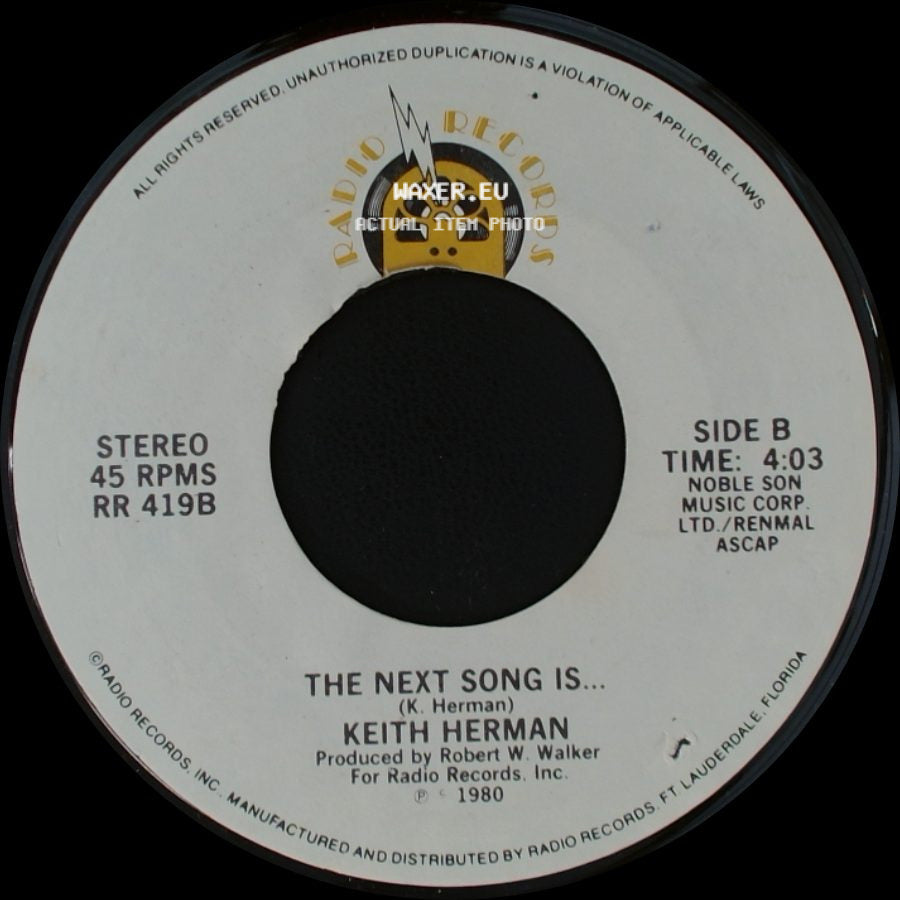 Keith Herman - Body Body (She Knows What To Do) / The Next Song Is... side B