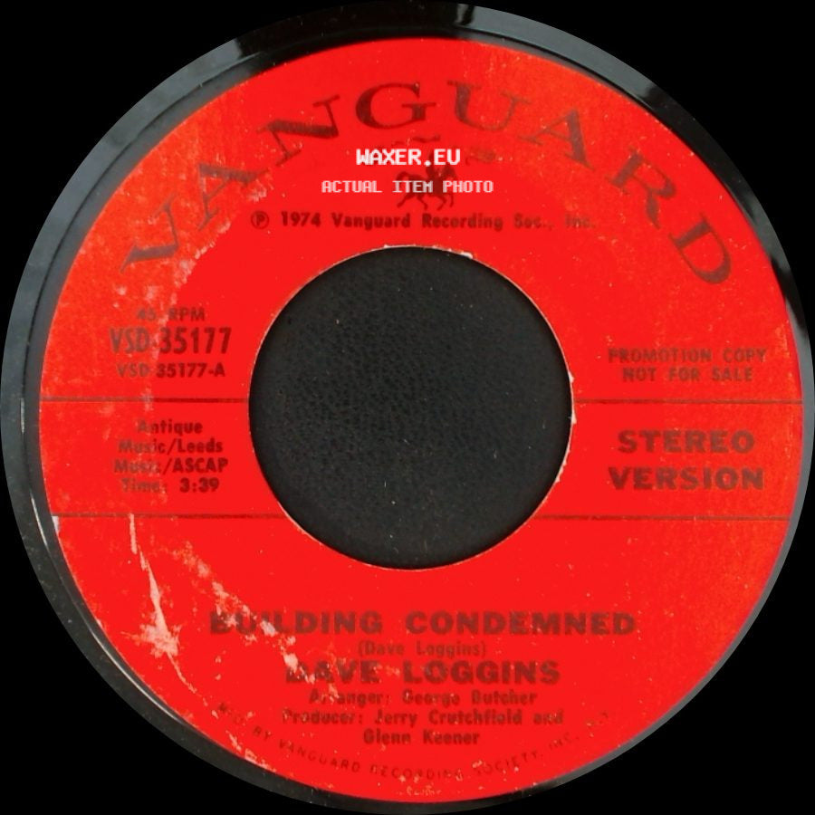 Dave Loggins - Building Condemned / Holding Condemned side B