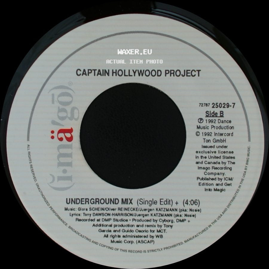 Captain Hollywood Project - More And More (Single Edit) / Underground Mix (Single Edit) side B