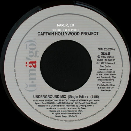 Captain Hollywood Project - More And More (Single Edit) / Underground Mix (Single Edit) + side B