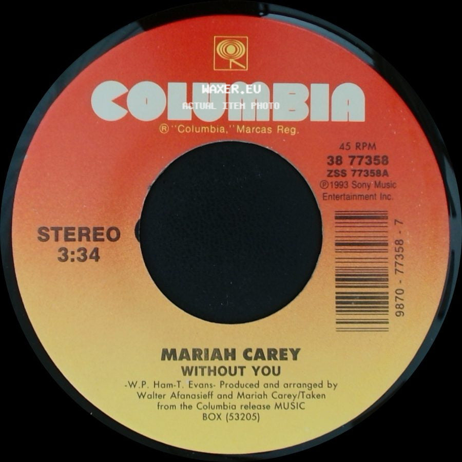 Mariah Carey - Without You / Never Forget You side A