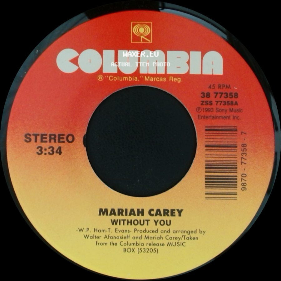 Mariah Carey - Without You / Never Forget You side A