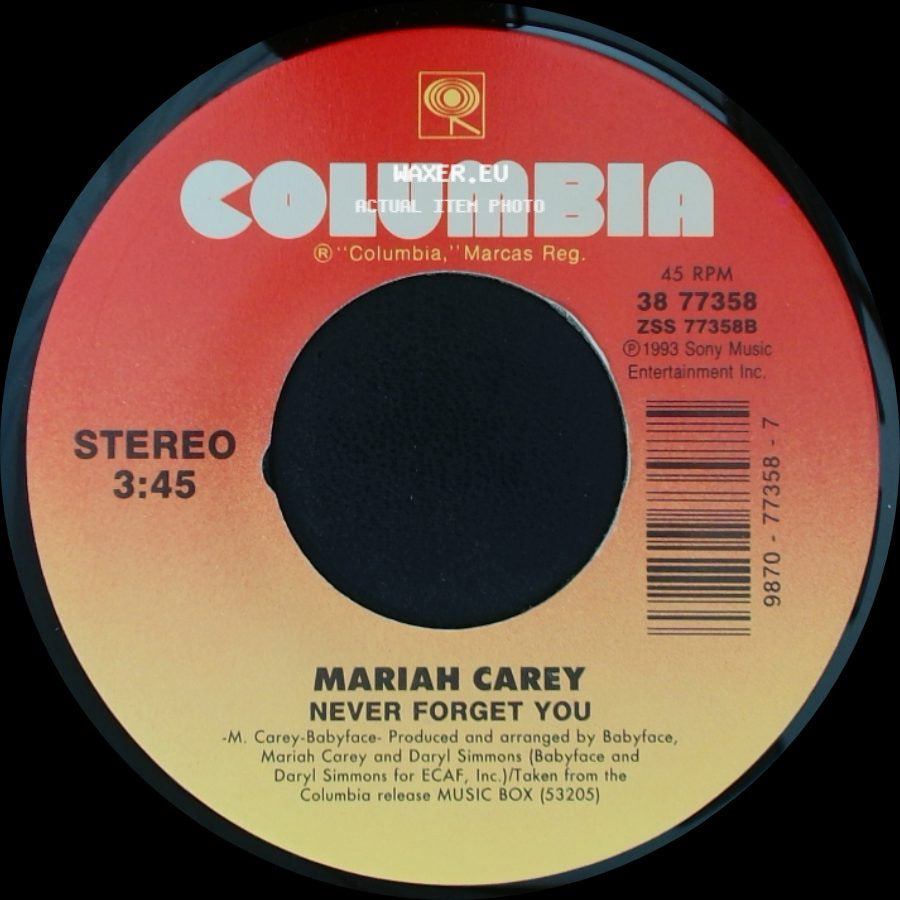 Mariah Carey - Without You / Never Forget You side B