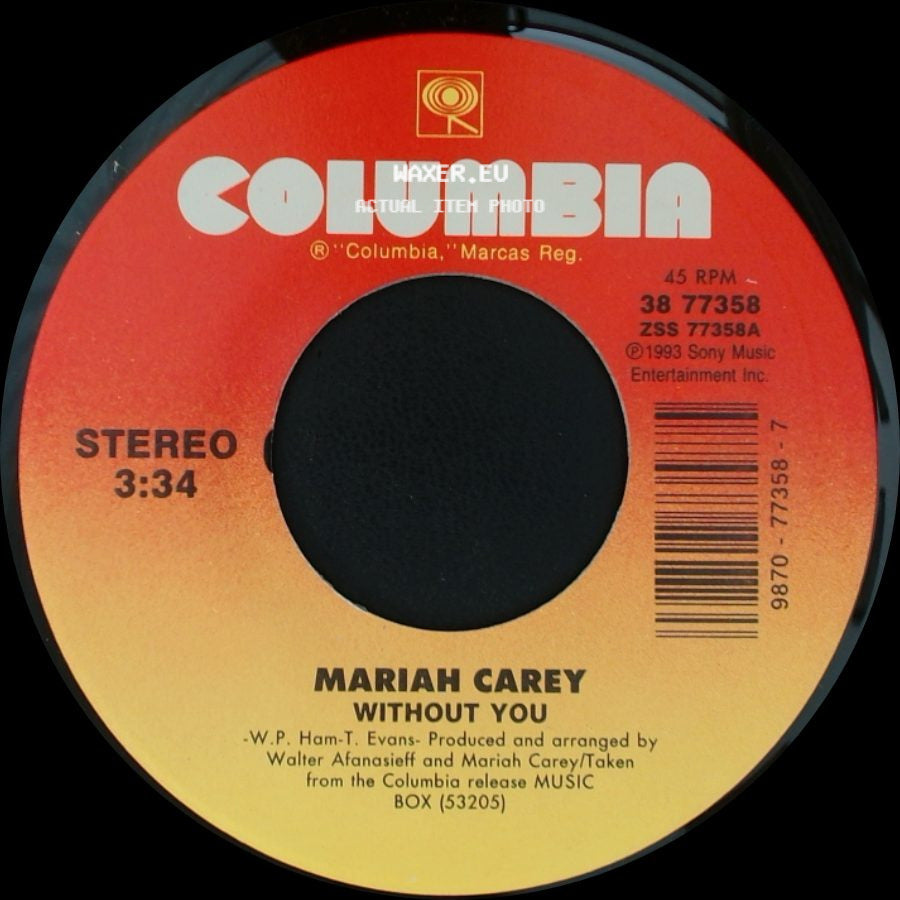 Mariah Carey - Never Forget You / Without You side B