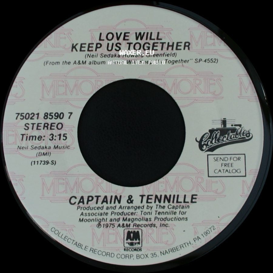 Captain & Tennille - The Way I Want To Touch You / Love Will Keep Us Together side B