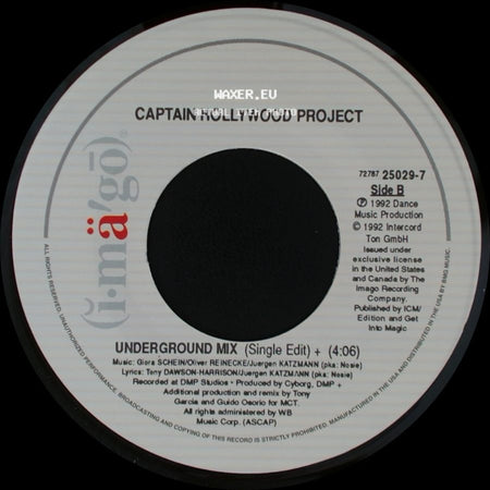Captain Hollywood Project - More And More (Single Edit) / Underground Mix (Single Edit) side B