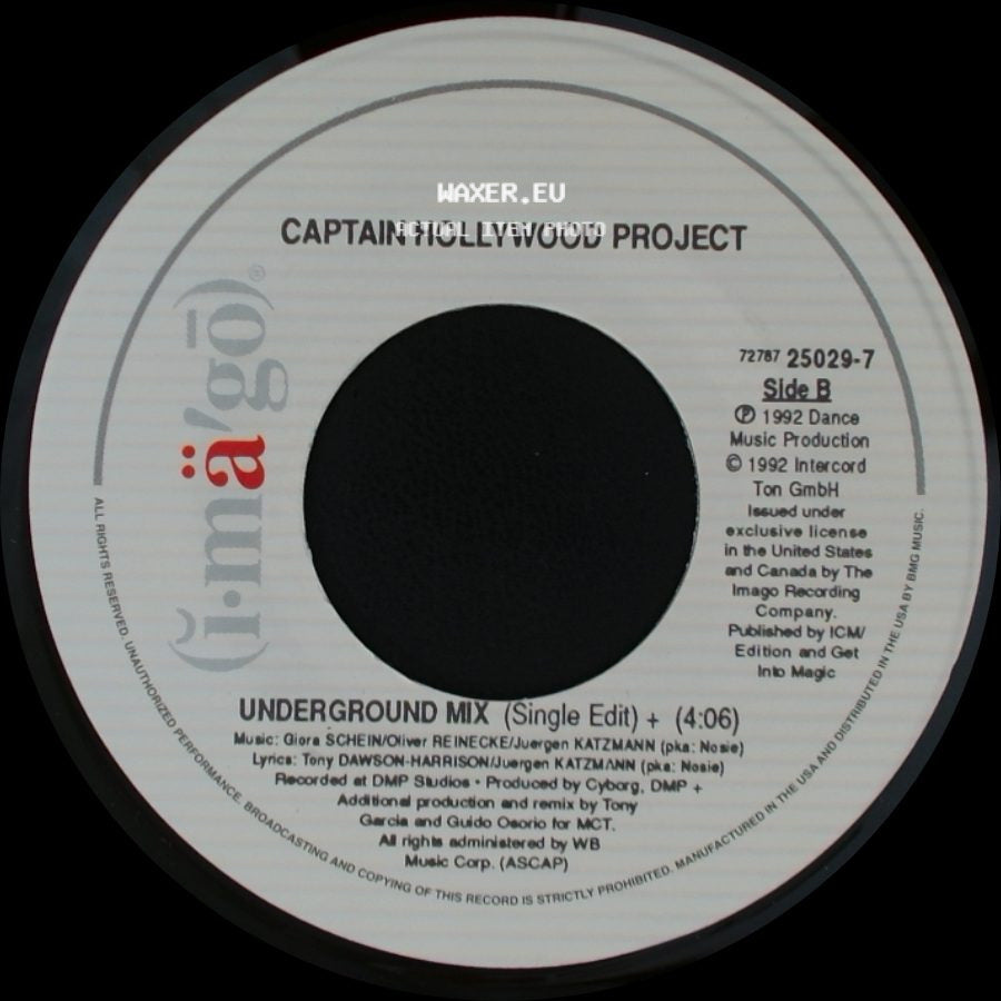 Captain Hollywood Project - More And More (Single Edit) / Underground Mix (Single Edit) side B