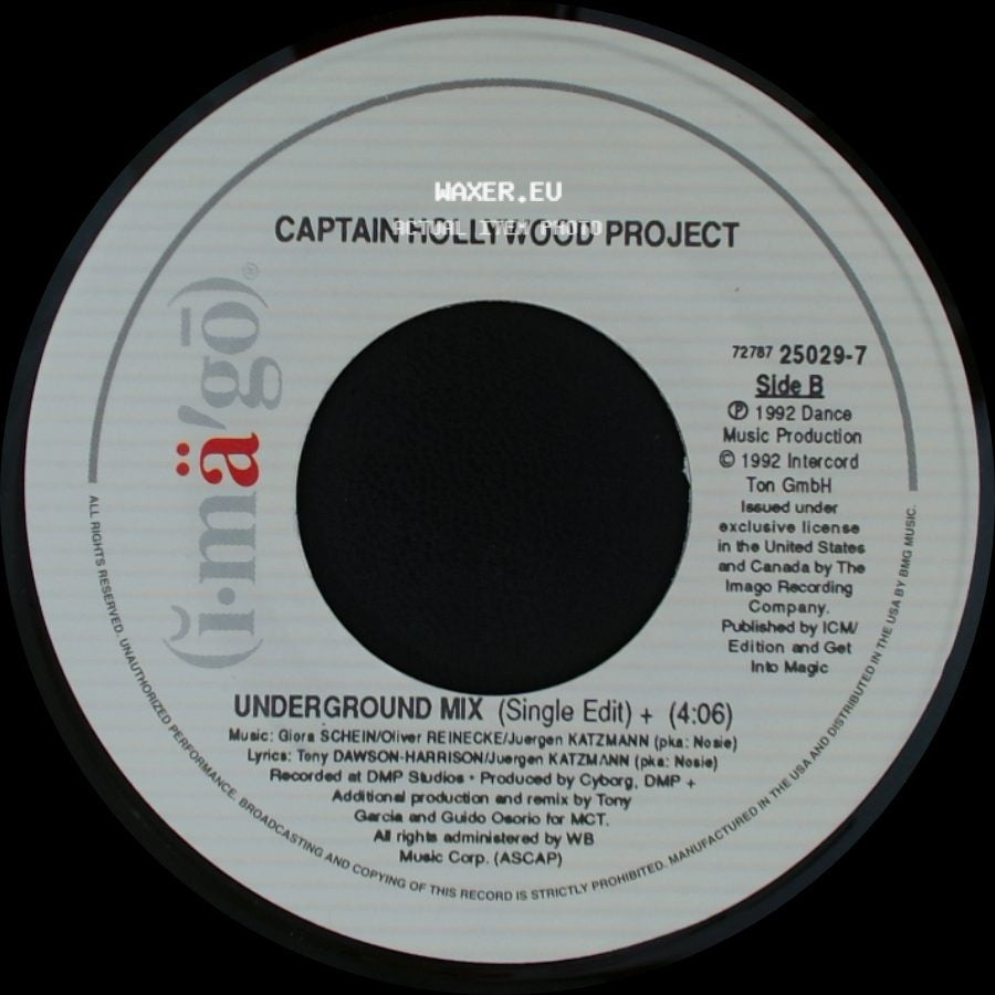 Captain Hollywood Project - More And More (Single Edit) / Underground Mix (Single Edit) side B