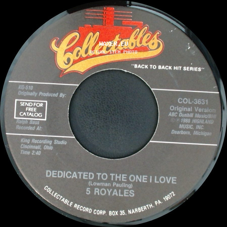 5 Royales - Think / Dedicated To The One I Love side B