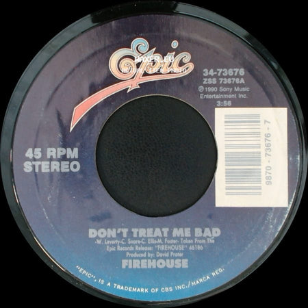 Firehouse - Don't Treat Me Bad / Overnight Sensation side A