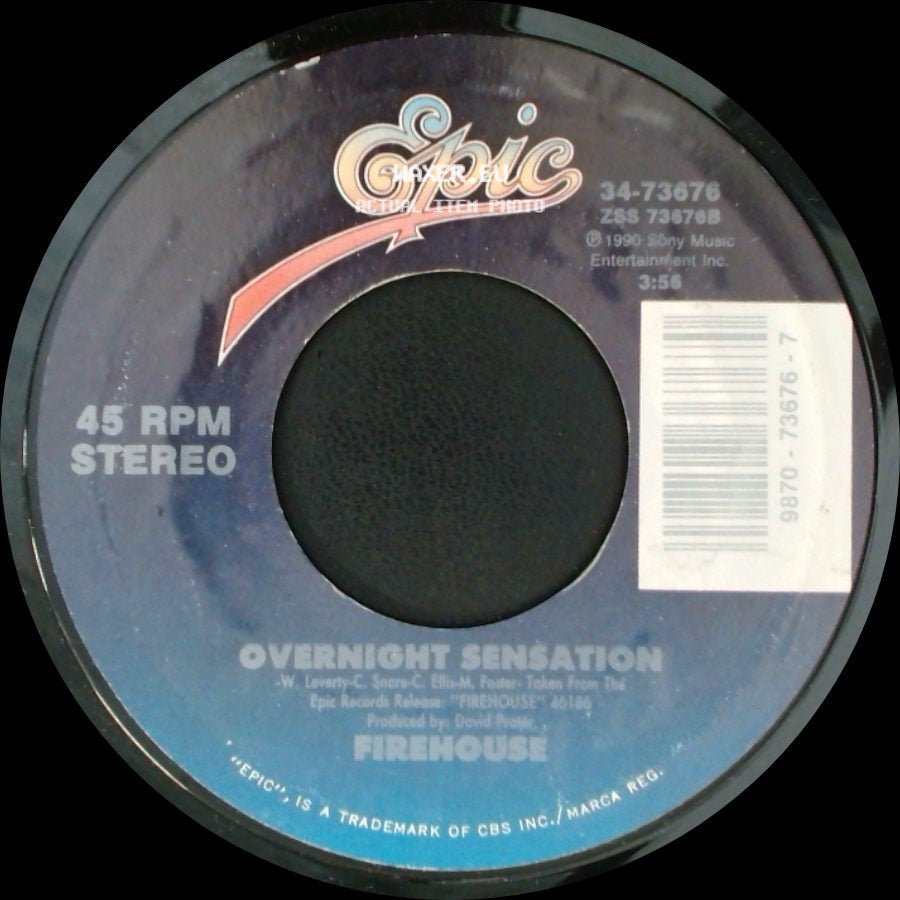 Firehouse - Don't Treat Me Bad / Overnight Sensation side B