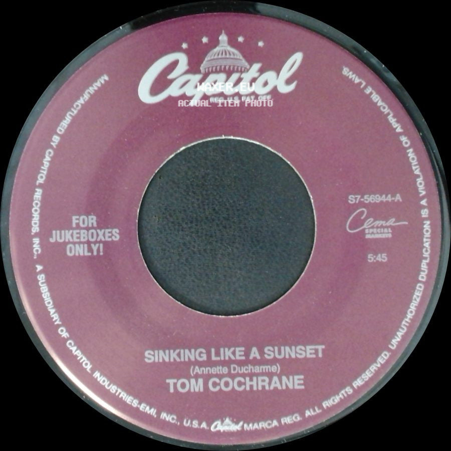 Tom Cochrane - Sinking Like A Sunset / Brave And Crazy side A