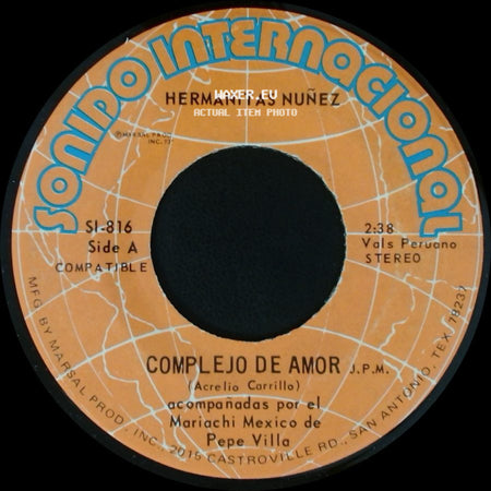 Hermanitas Nuñez - Complejo De Amor / Quedate side A