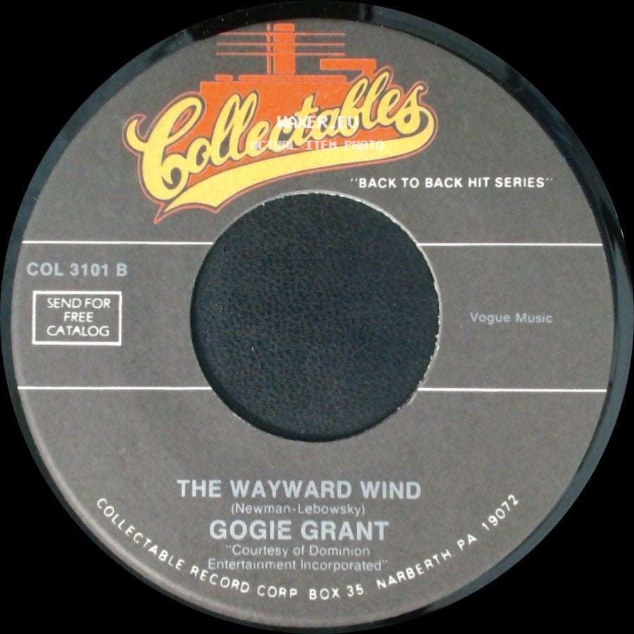 Toni Fisher / Gogie Grant - The Big Hurt / The Wayward Wind side B