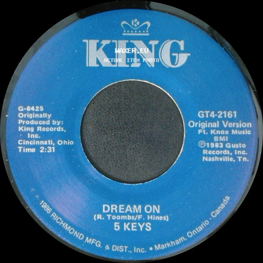 5 Keys - Do Something For Me / Dream On side B