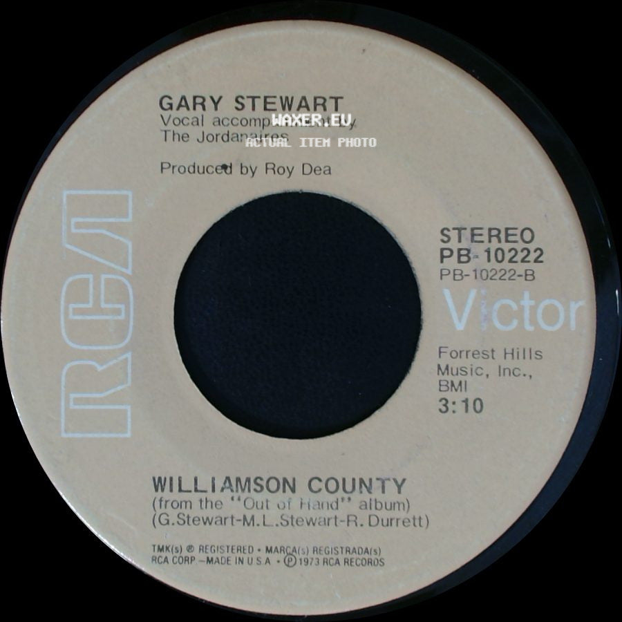 Gary Stewart - She's Actin' Single (I'm Drinkin' Doubles) / Williamson County side B