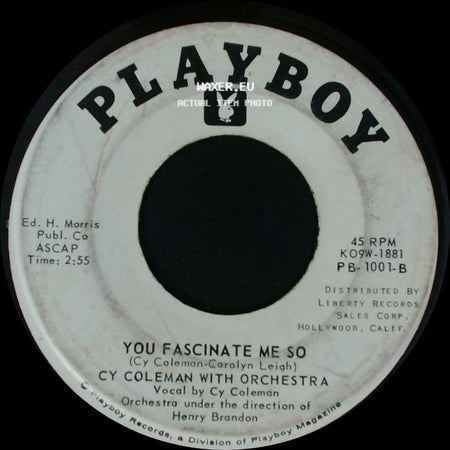 Cy Coleman With Orchestra - Playboy's Theme / You Fascinate Me So side B