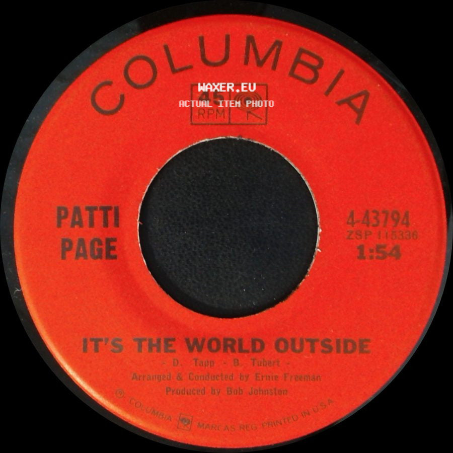 Patti Page - It's The World Outside / Almost Persuaded side A