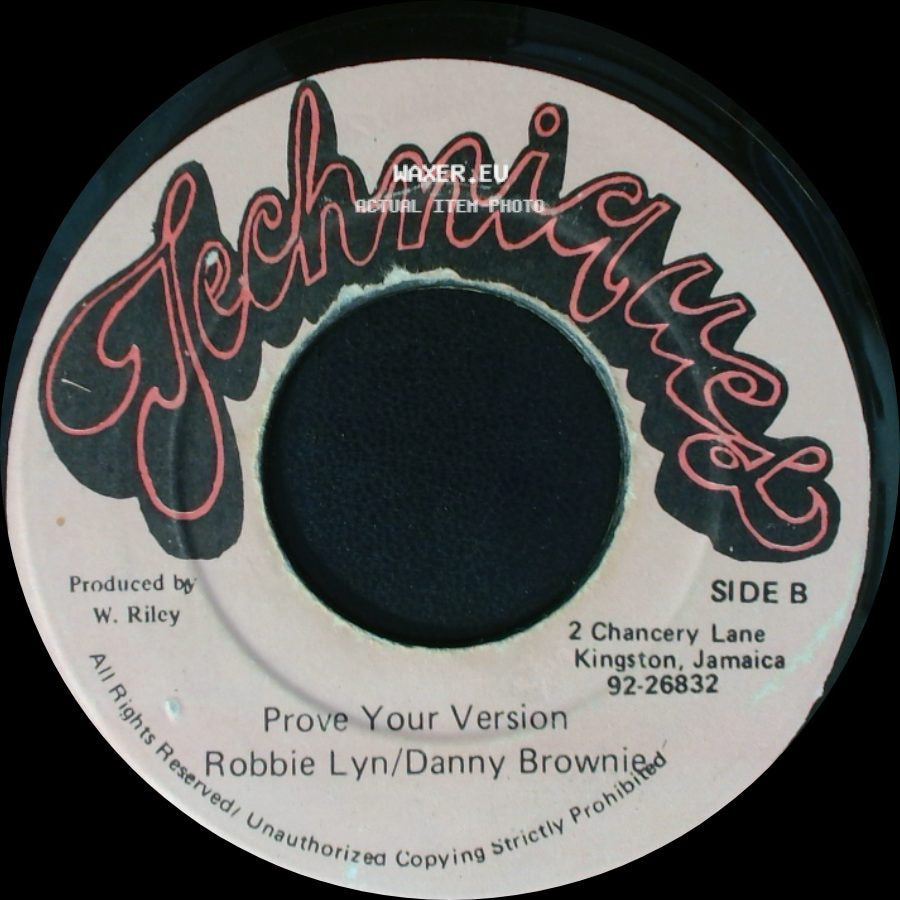 Thriller U / Robbie Lyn/Danny Brownie - I'll Prove It To You (Adapted) / Prove Your Version side B