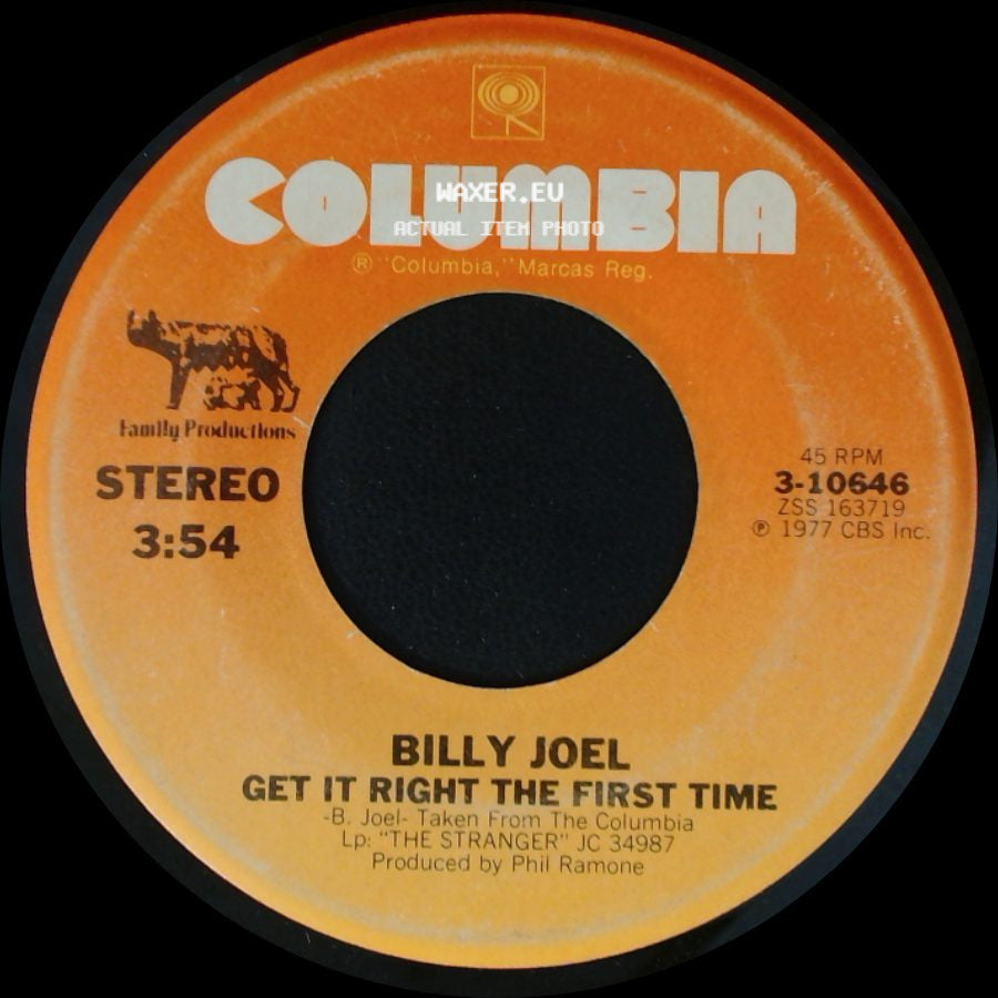 Billy Joel - Just The Way You Are / Get It Right The First Time side B