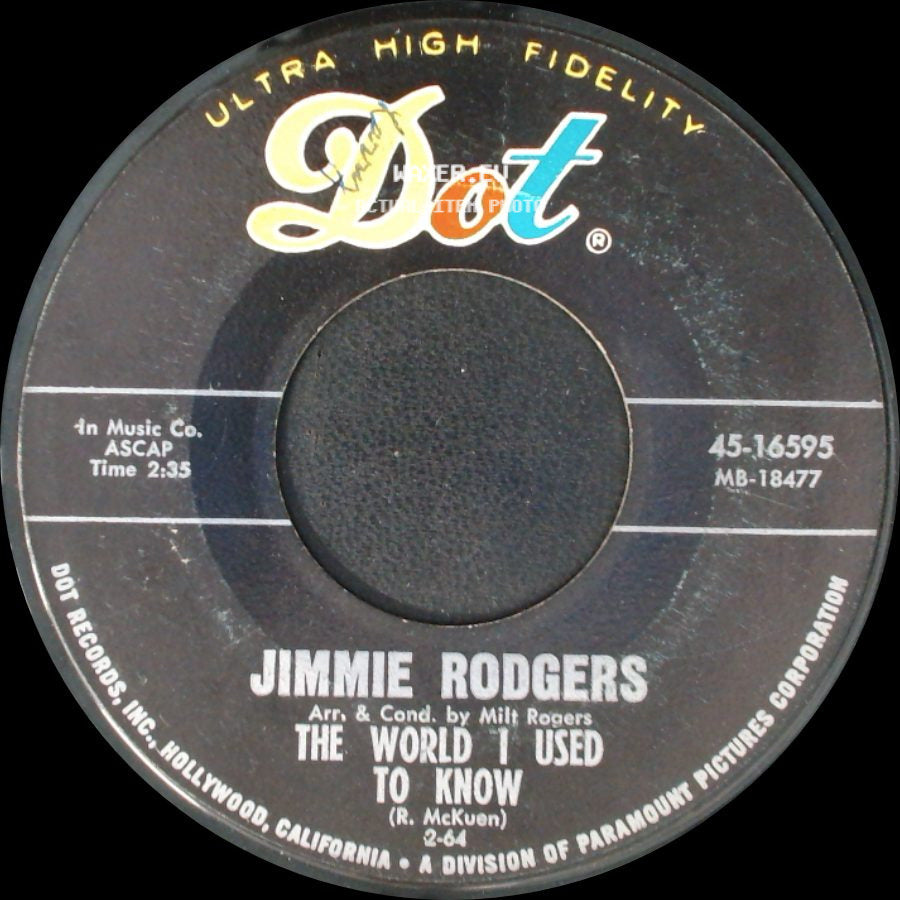 Jimmie Rodgers - I Forgot More Than You'll Ever Know / The World I Used To Know side B
