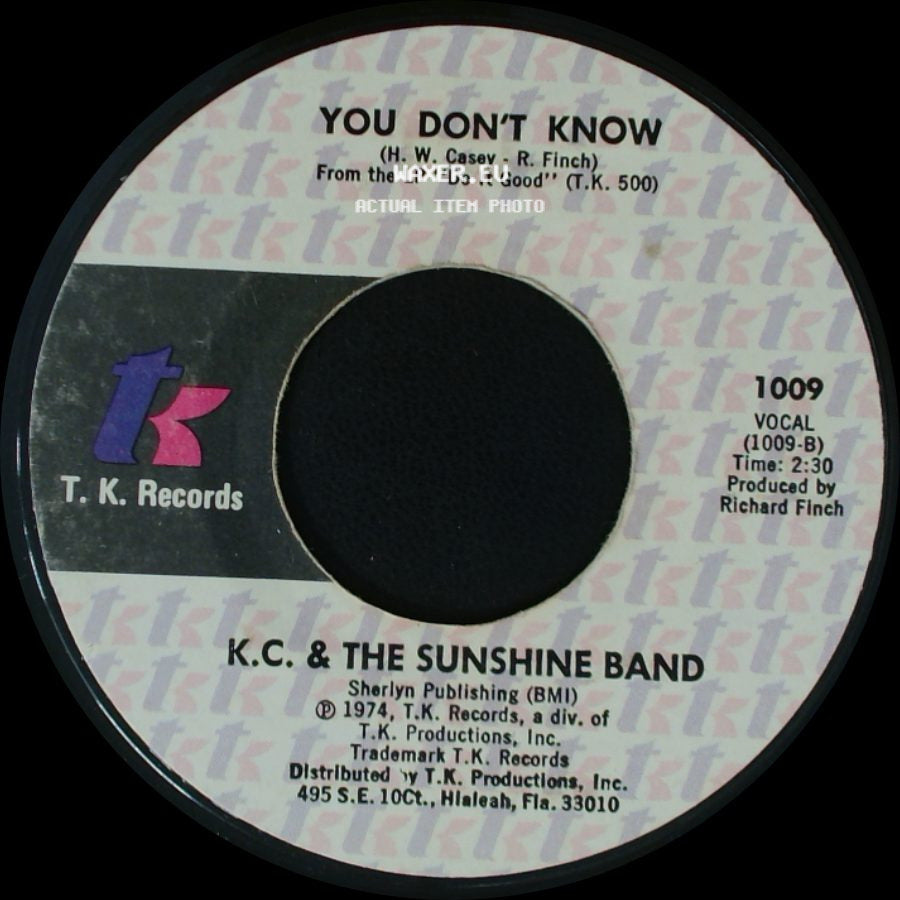 K.C. & The Sunshine Band - Get Down Tonight / You Don't Know side B