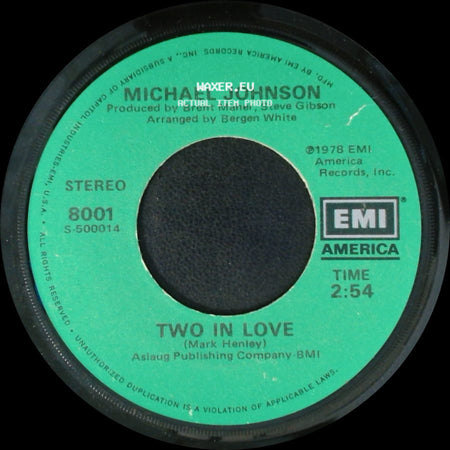 Michael Johnson - Two In Love / Bluer Than Blue side A