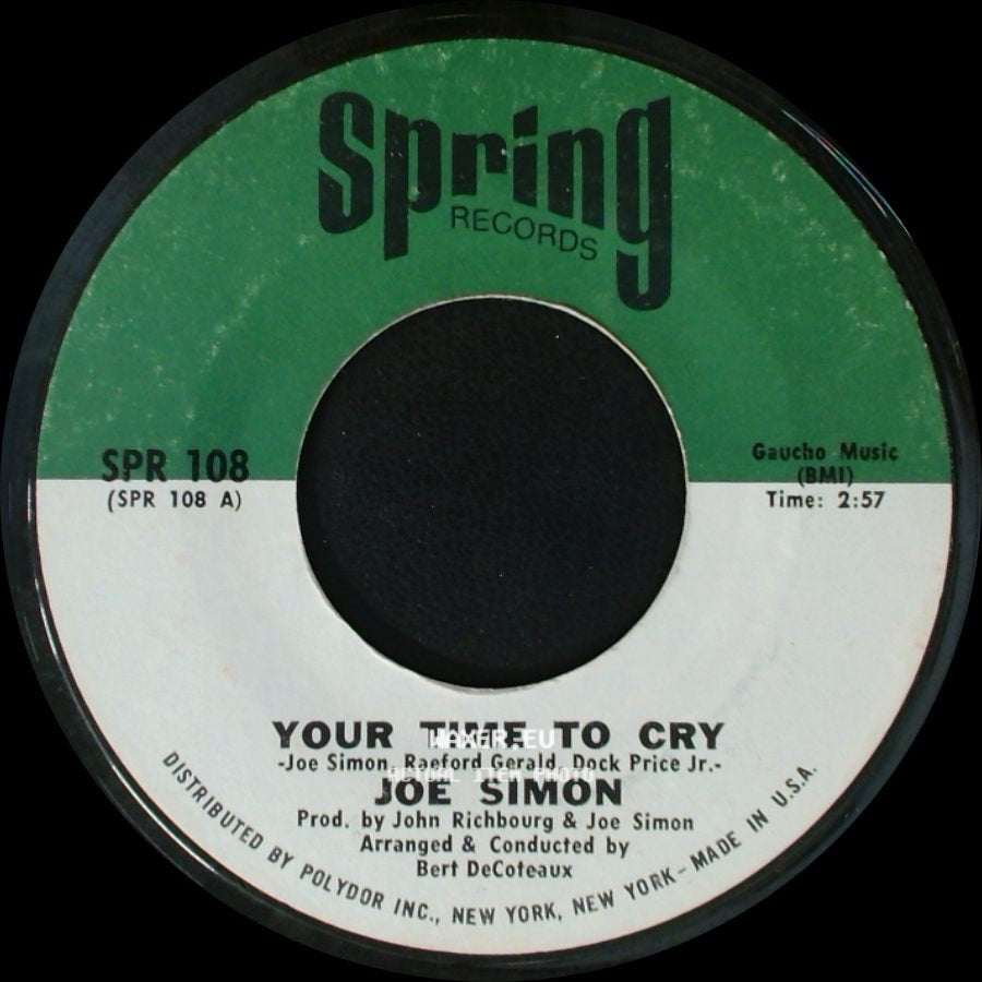 Joe Simon - Your Time To Cry / I Love You More (Than Anything) side A