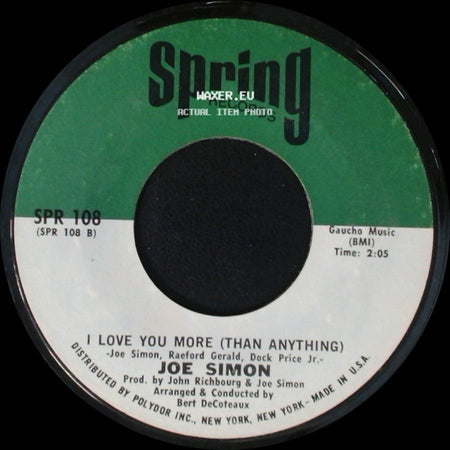 Joe Simon - Your Time To Cry / I Love You More (Than Anything) side B