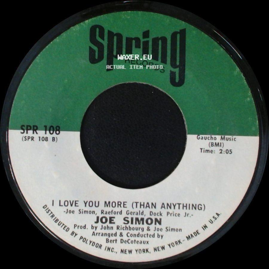 Joe Simon - Your Time To Cry / I Love You More (Than Anything) side B