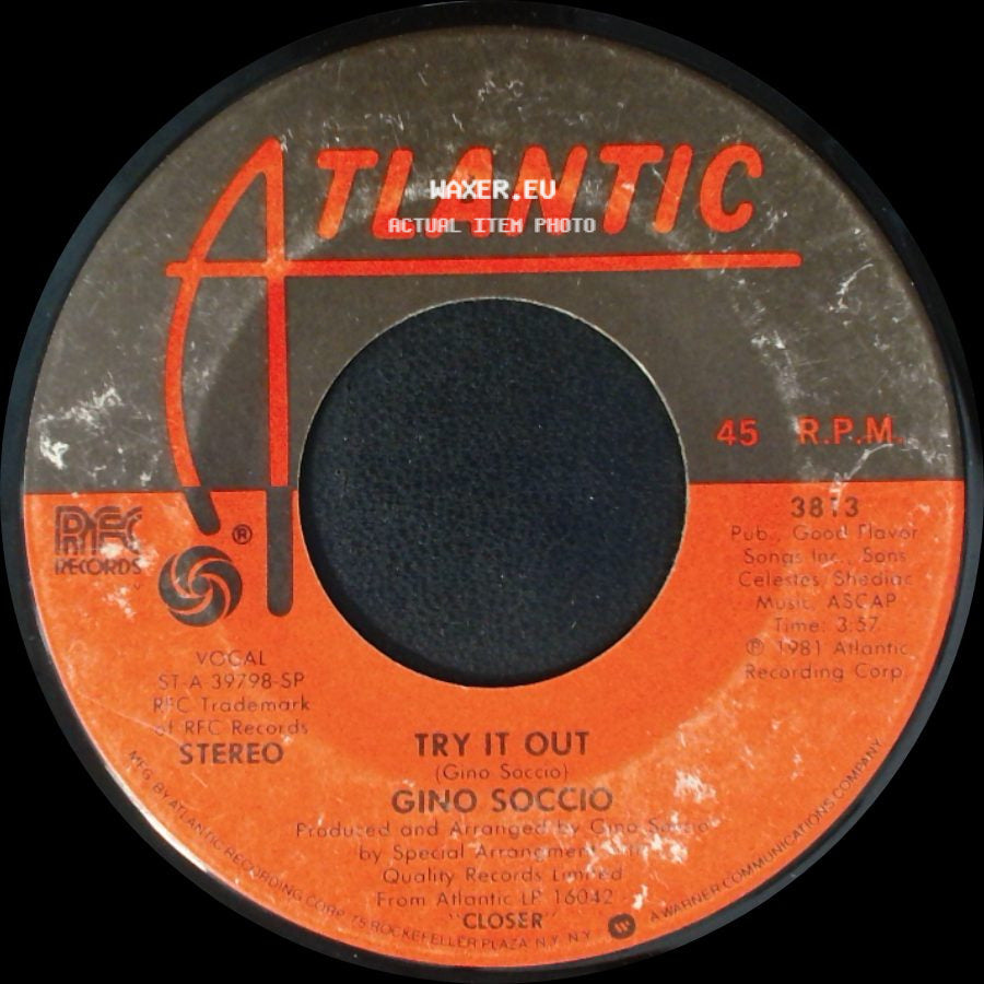 Gino Soccio - Try It Out / Closer side A