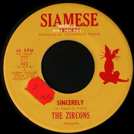 The Zircons - Sincerely / Stormy Weather (Fast Version) side A