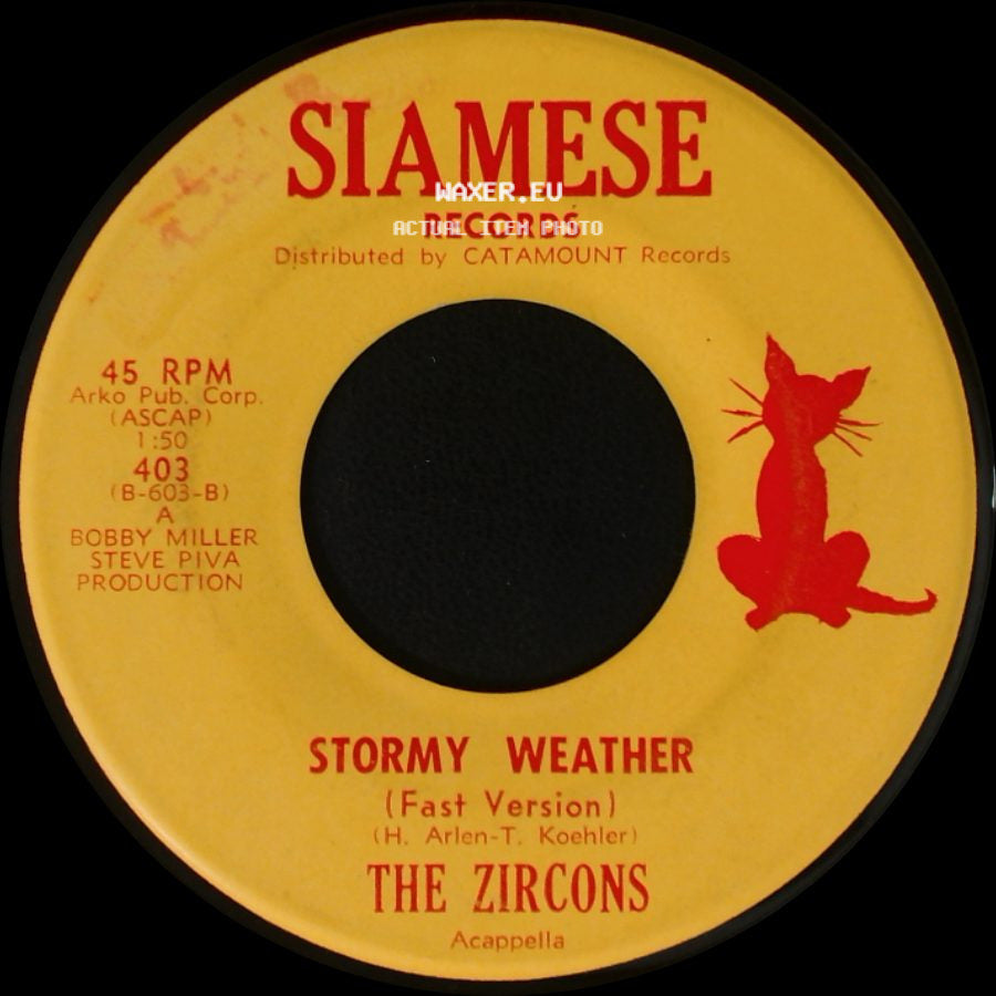 The Zircons - Sincerely / Stormy Weather (Fast Version) side B