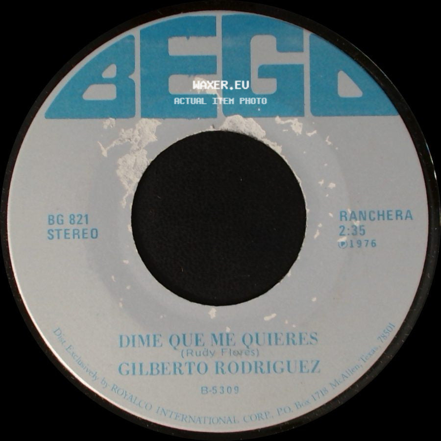 Gilberto Rodriguez - Dime Que Me Quieres / Pobre Florecita side A