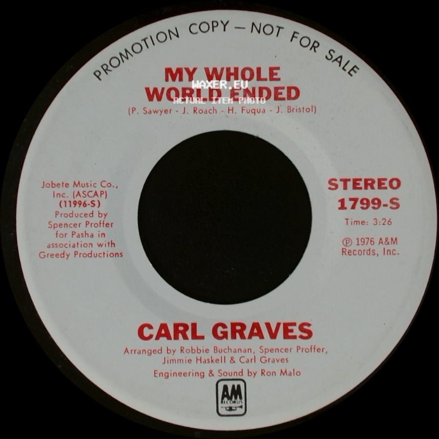 Carl Graves - My Whole World Ended / My Whole World Ended side B