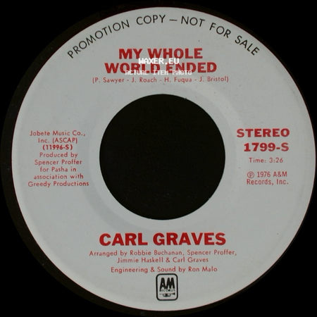 Carl Graves - My Whole World Ended / My Whole World Ended side B