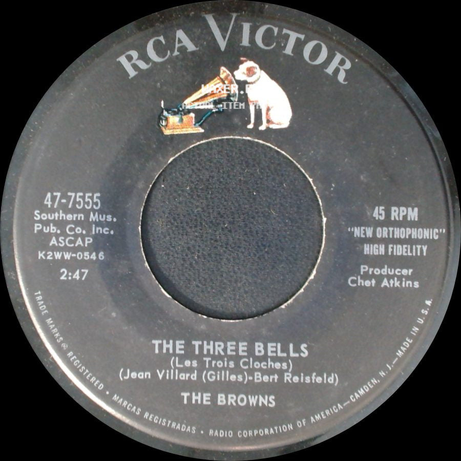 The Browns - Heaven Fell Last Night / The Three Bells side B