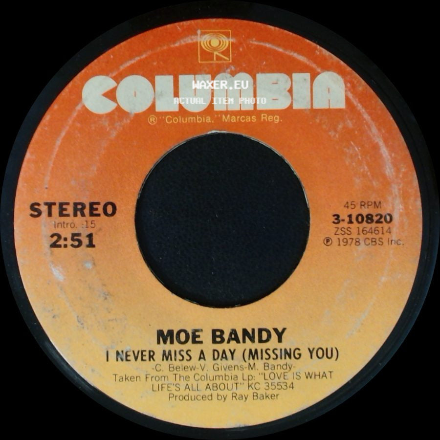 Moe Bandy - I Never Miss A Day (Missing You) / Two Lonely People side A